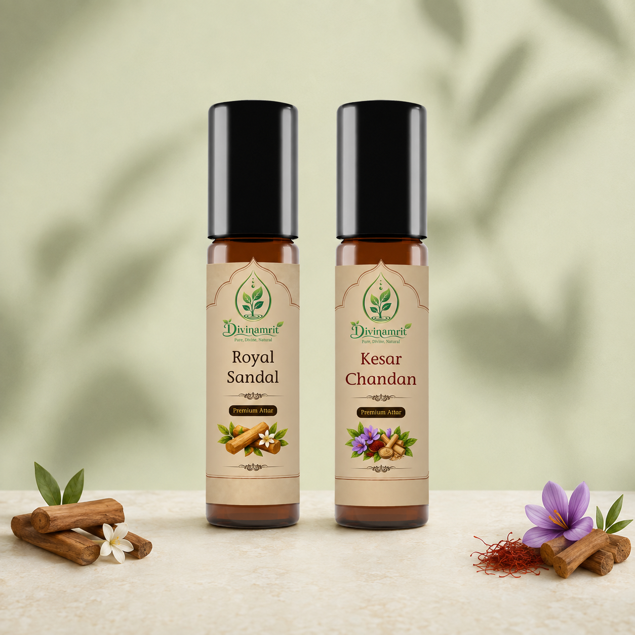 Royal Sandal & Kesar Chandan Premium Attar Combo