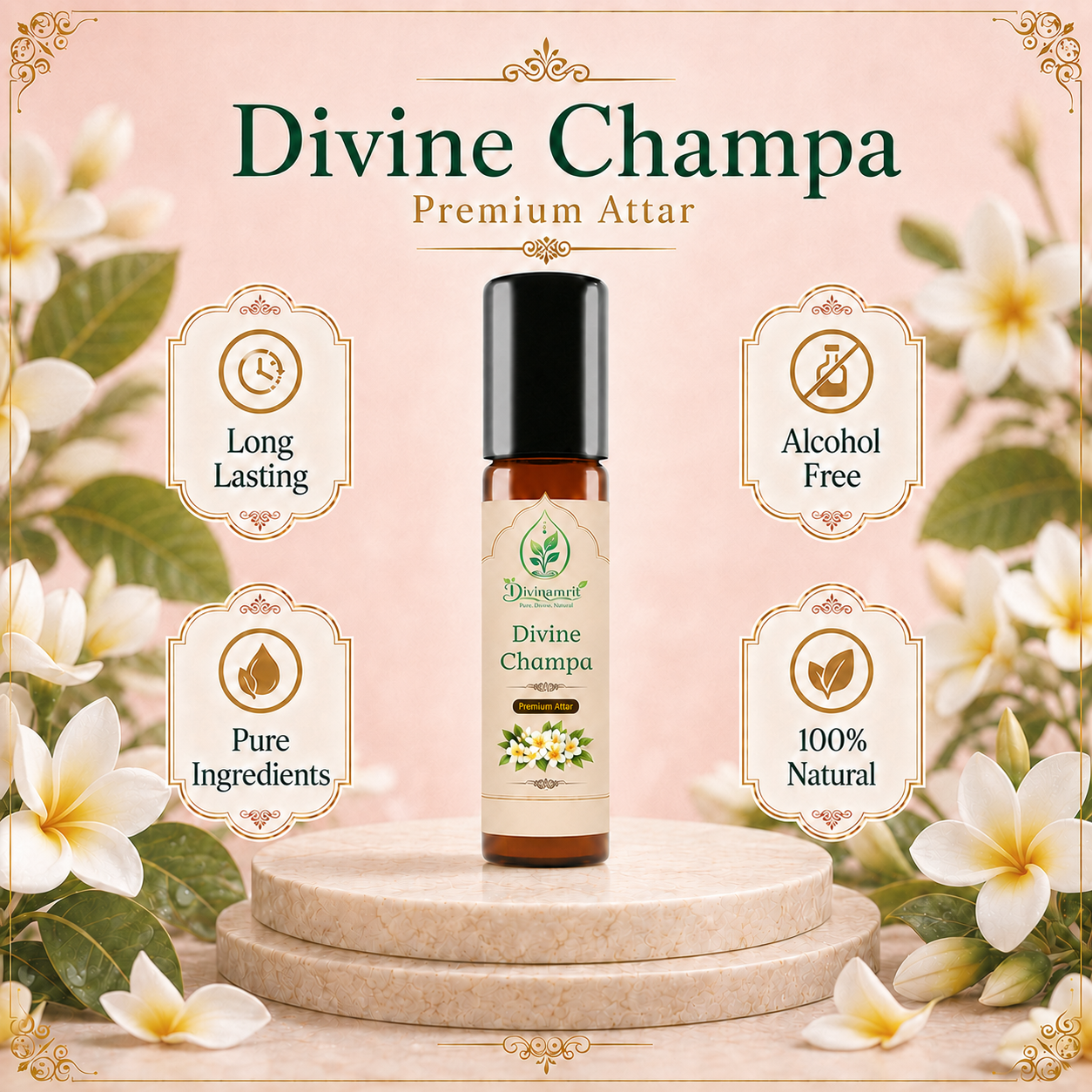 Divine Champa Attar – Long-Lasting Floral Fragrance
