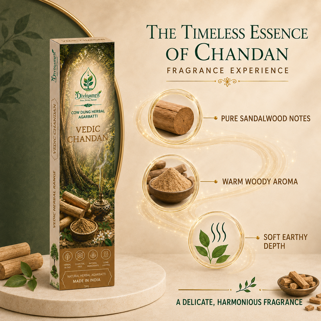 Vedic Chandan - Cow Dung Herbal Agarbatti