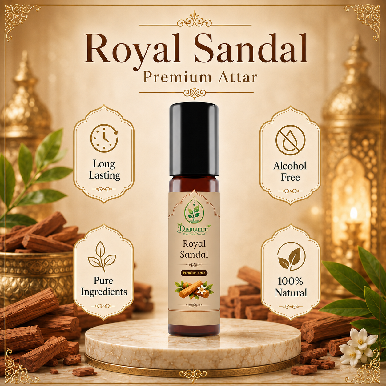 Royal Sandal Attar – Rich Sandalwood Fragrance