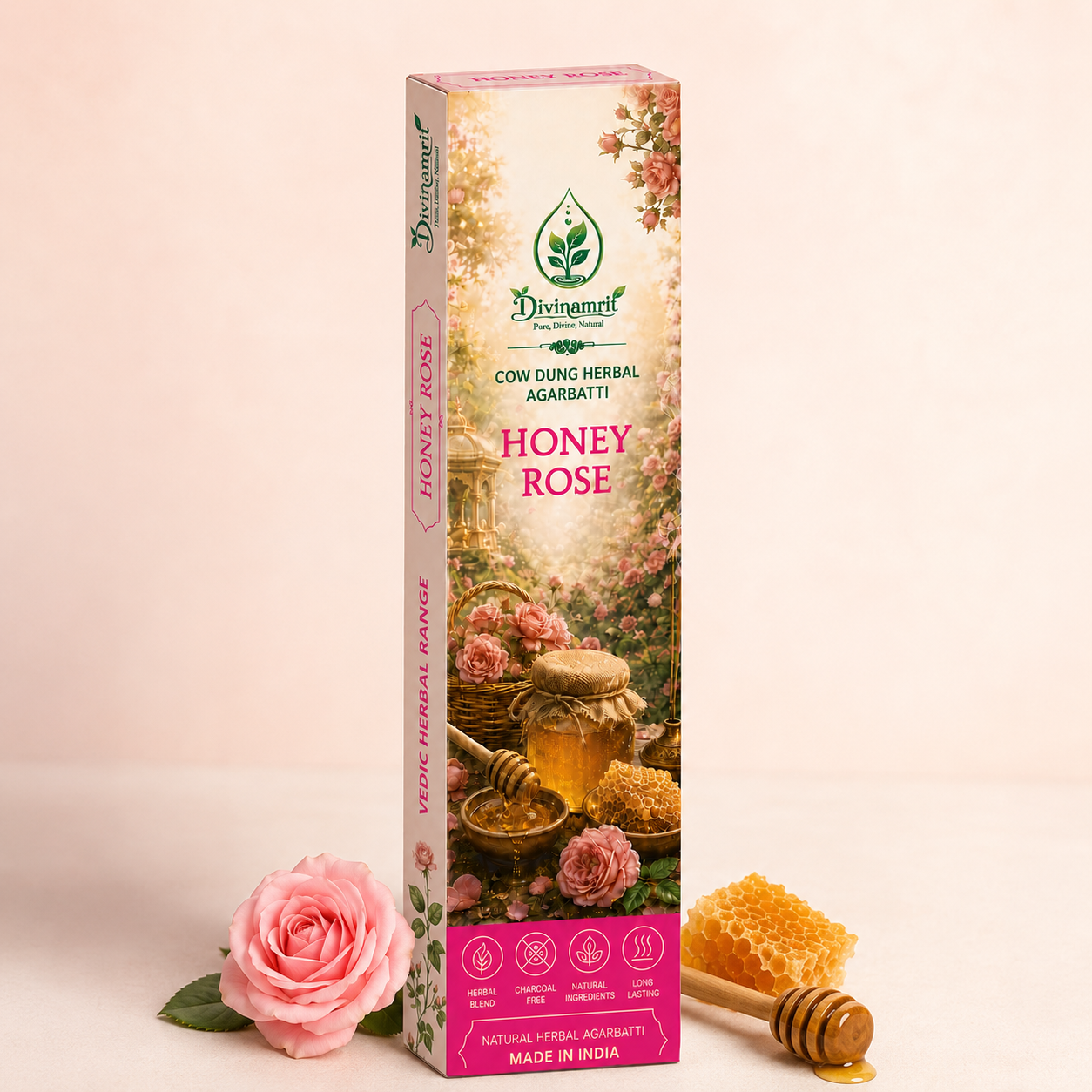 Honey Rose - Cow Dung Herbal Agarbatti