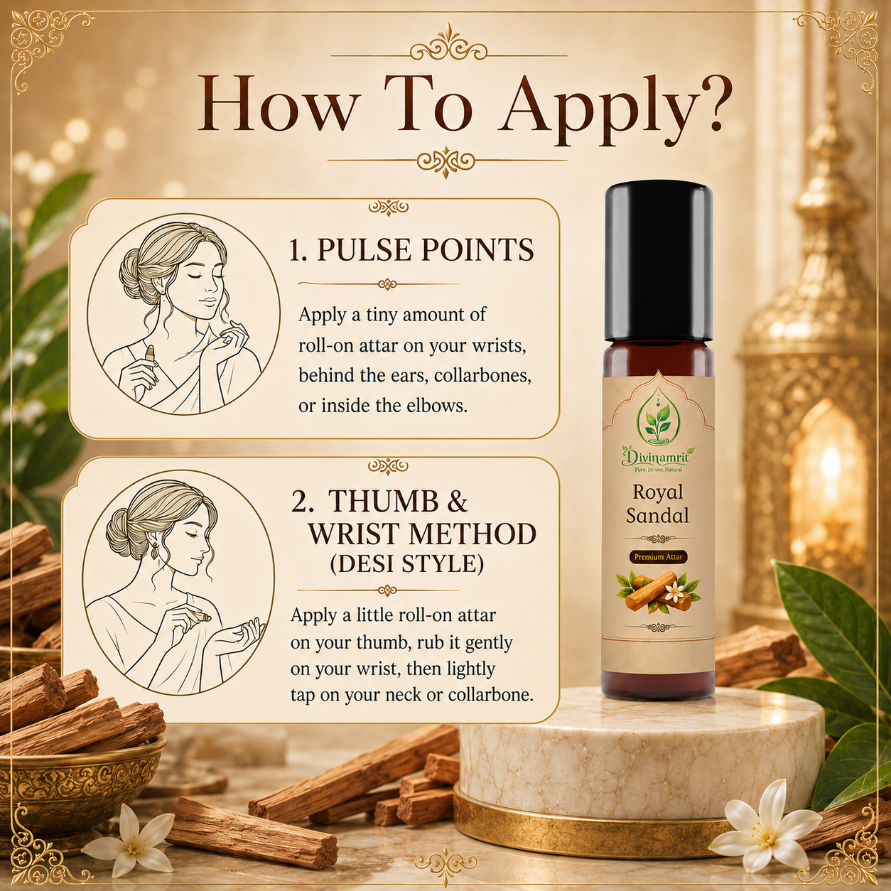 Royal Sandal Attar – Rich Sandalwood Fragrance