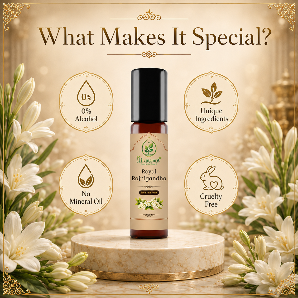 Royal Rajnigandha Attar – Rich Floral Fragrance