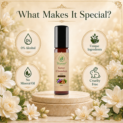 Kesar Chandan Attar – Warm Saffron & Sandalwood Fragrance