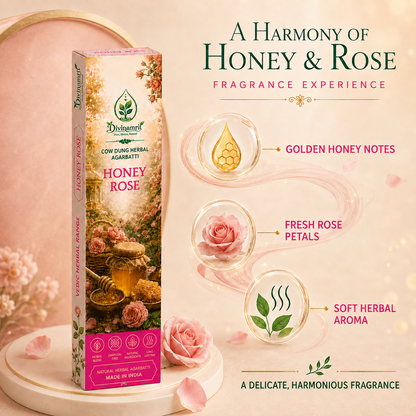 Honey Rose - Cow Dung Herbal Agarbatti