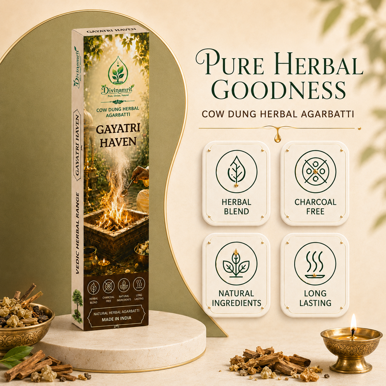 Gayatri haven - Cow Dung Herbal Agarbatti