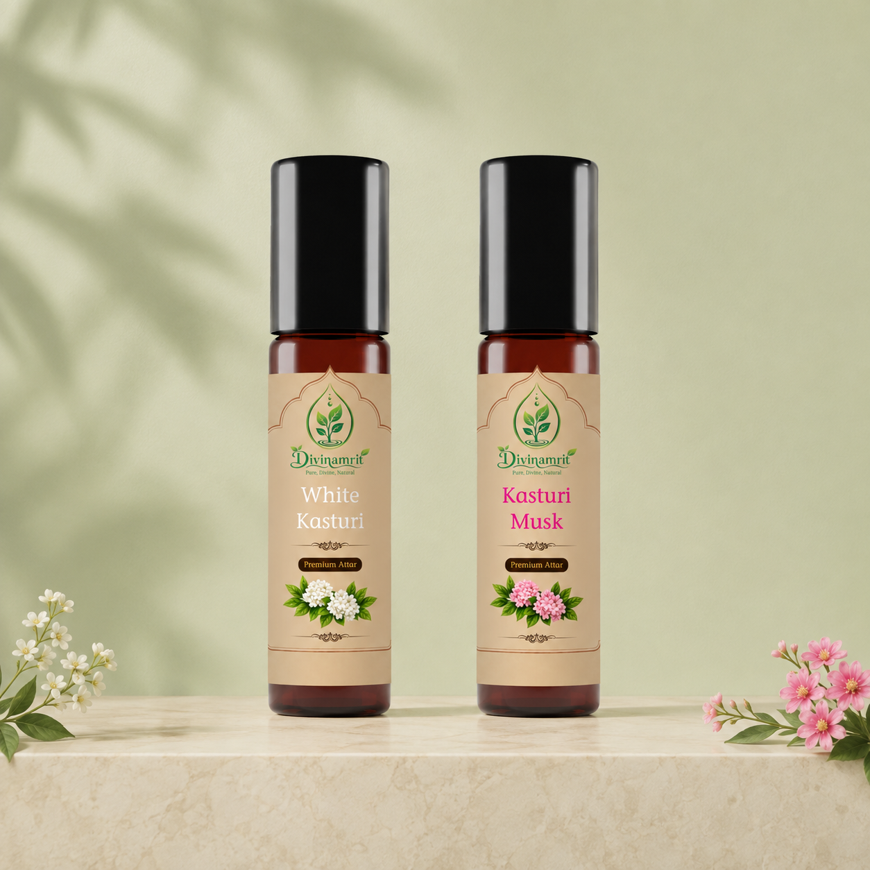White Kasturi & Kasturi Musk Premium Attar Combo